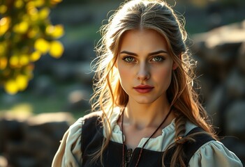 Portrait of a female in medieval attire