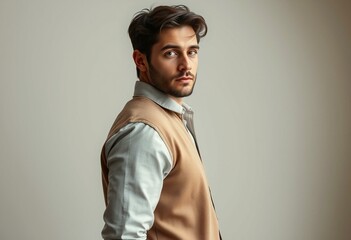 Retro style portrait of a man in natural light