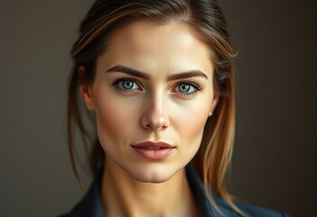 Fototapeta premium Photorealistic natural light portrait of a woman with masculine features