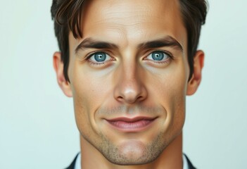 Obraz premium A glamorous man with a strong jawline and piercing blue eyes