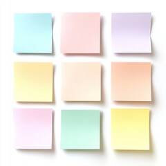 Portrait sticky note paper pastel colors.