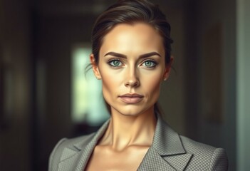 Natural light portrait of a woman with masculine features