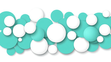 Cascading Circles Abstract Design with White and Teal Accents Modern Graphic Element Background