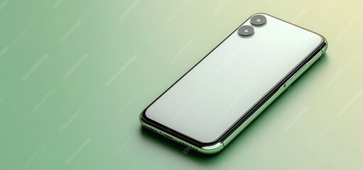 Elegant Green Smartphone on a Soft Background