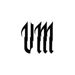 VM monogram logo design letter text name symbol monochrome logotype alphabet character simple logo