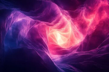 Fototapeta premium Abstract glowing vibrant wave patterns forming polygonal layers, Generative AI