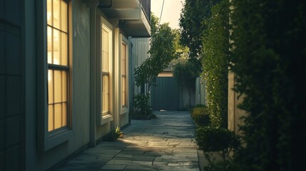 Tranquil Early Evening Scene in a Modest Suburb with Soft Light