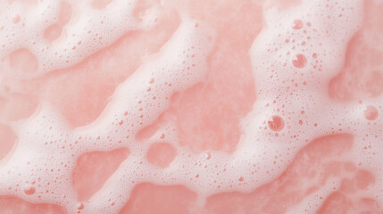 Obraz premium Soft, Creamy Foam Texture: Close-up shot of a creamy, pink foam swirling and bubbling, reminiscent of a delicate, ethereal landscape. The soft focus creates a dreamy and romantic effect.