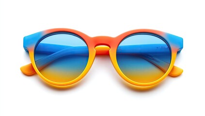 Fototapeta premium Colorful kid's sunglasses on white background