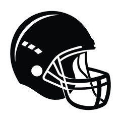American football helmet silhouette white background.