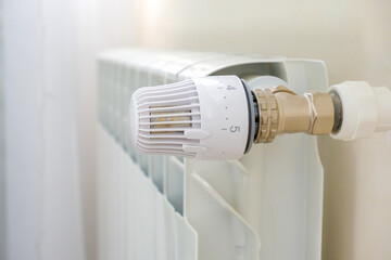 The heat regulator on the radiator of the house.