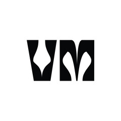 VM monogram logo design letter text name symbol monochrome logotype alphabet character simple logo