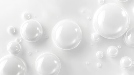 Fototapeta premium Abstract background of white cream, milk or yogurt surface. Texture of liquid dairy product splash, cosmetic mousse, sauce or smooth satin cloth drapery, Vector realistic 3d. 3D Illustration