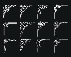 Gold vintage baroque corner ornament retro pattern antique style acanthus. Decorative design element filigree calligraphy vector. Vintage frame corner. Framer corner. Vintage Corners.