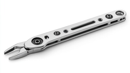 Sleek Silver Multi-Tool: Precision Engineering and Compact Design