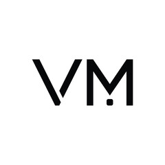 VM monogram logo design letter text name symbol monochrome logotype alphabet character simple logo
