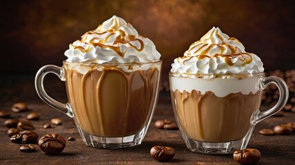 Caramel Coffee Drink with Whipped Cream