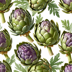 Obraz premium fresh and healthy artichoke isolated on a clean white background, showcasing its vibrant green color and high-quality texture, perfect for a nutritious meal