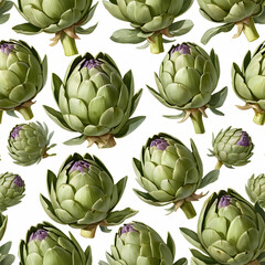 Obraz premium fresh and healthy artichoke isolated on a clean white background, showcasing its vibrant green color and high-quality texture, perfect for a nutritious meal