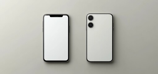 Two Smartphones: Front and Back View Mockup