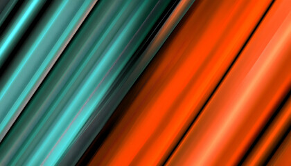 Obraz premium Abstract diagonal lines in teal and burnt orange; modern, vibrant, dynamic background image perfect for website banners, presentations, or digital art projects.