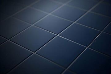 Abstract close-up of dark blue square tiles, showcasing texture and subtle light play. Ideal for modern design backgrounds.