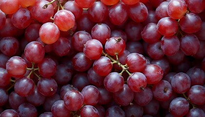 Fototapeta premium Close-up of vibrant red grapes, showcasing their rich color and texture against a spring backdrop
