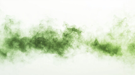 Realistic green gas clouds on transparent background. Vector illustration of toxic fog, evil magic mist, poisonous evaporation, color powder, stinky odor waves, mysterious Halloween glow, dirty fume