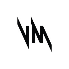 VM monogram logo design letter text name symbol monochrome logotype alphabet character simple logo