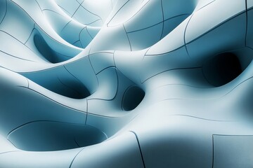 Abstract tessellated grids forming chaotic textures. Minimalistic futuristic 3d design, Generative AI