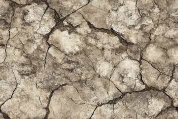 Cracked ground the dried earth with clay and sand dry mud seamless texture map pattern background