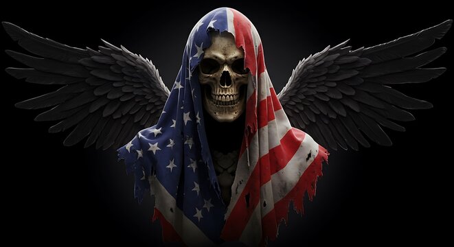 american eagle with american flag