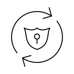 Security Line Editable Stroke Icon. Real Estate, Building, House, Home, Property Vector Illustration
