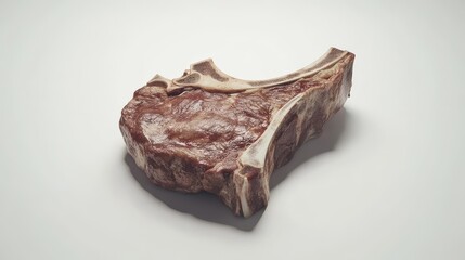 raw t-bone steak isolated on white background