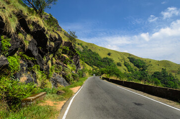 Beautiful Mountain slopes along the roads of Kudremukh