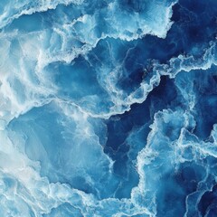 Abstract Ocean Waves in Vivid Blue and Turquoise Tones