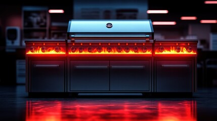 Luxury Outdoor Grill: Blaze and Stainless Steel Design