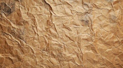 Fototapeta premium Crumpled brown paper texture background (61)
