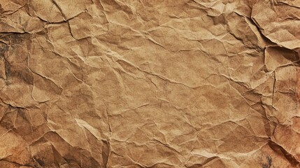 Fototapeta premium Crumpled brown paper texture background (75)