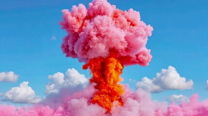 pink explosion in the clouds