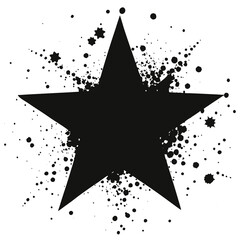silhouette vector of ink-splattered star 