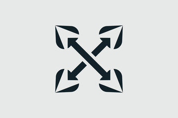 Simple x arrow logo. 