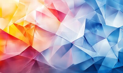 Obraz premium Abstract fractured glass-like shapes creating dynamic geometric patterns. Branding-ready, Generative AI