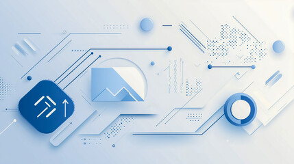 Fototapeta premium Abstract background with geometric shapes and arrows, a technology banner for business concept design