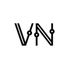 VN monogram logo design letter text name symbol monochrome logotype alphabet character simple logo