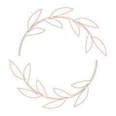 茶色の月桂樹風のリースフレーム