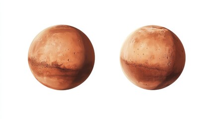 Fototapeta premium Isolated mars space scene illustration