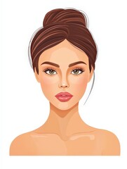 Cartoon people woman beauty illustration isolated on solid white background
