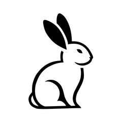 Minimalist rabbit silhouette logo