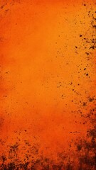 Orange grunge vertical background with textured surface, rough stains, paint splashes, distressed wall pattern for design